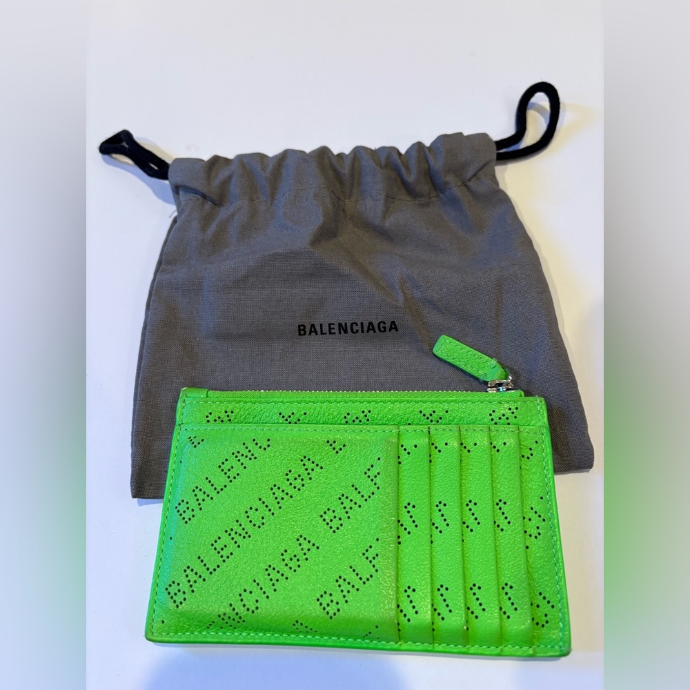 Balenciaga Vibrant Green Leather Wallet - Picture 4 of 5